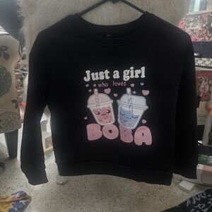 Kids' Black Boba Tea Sweater